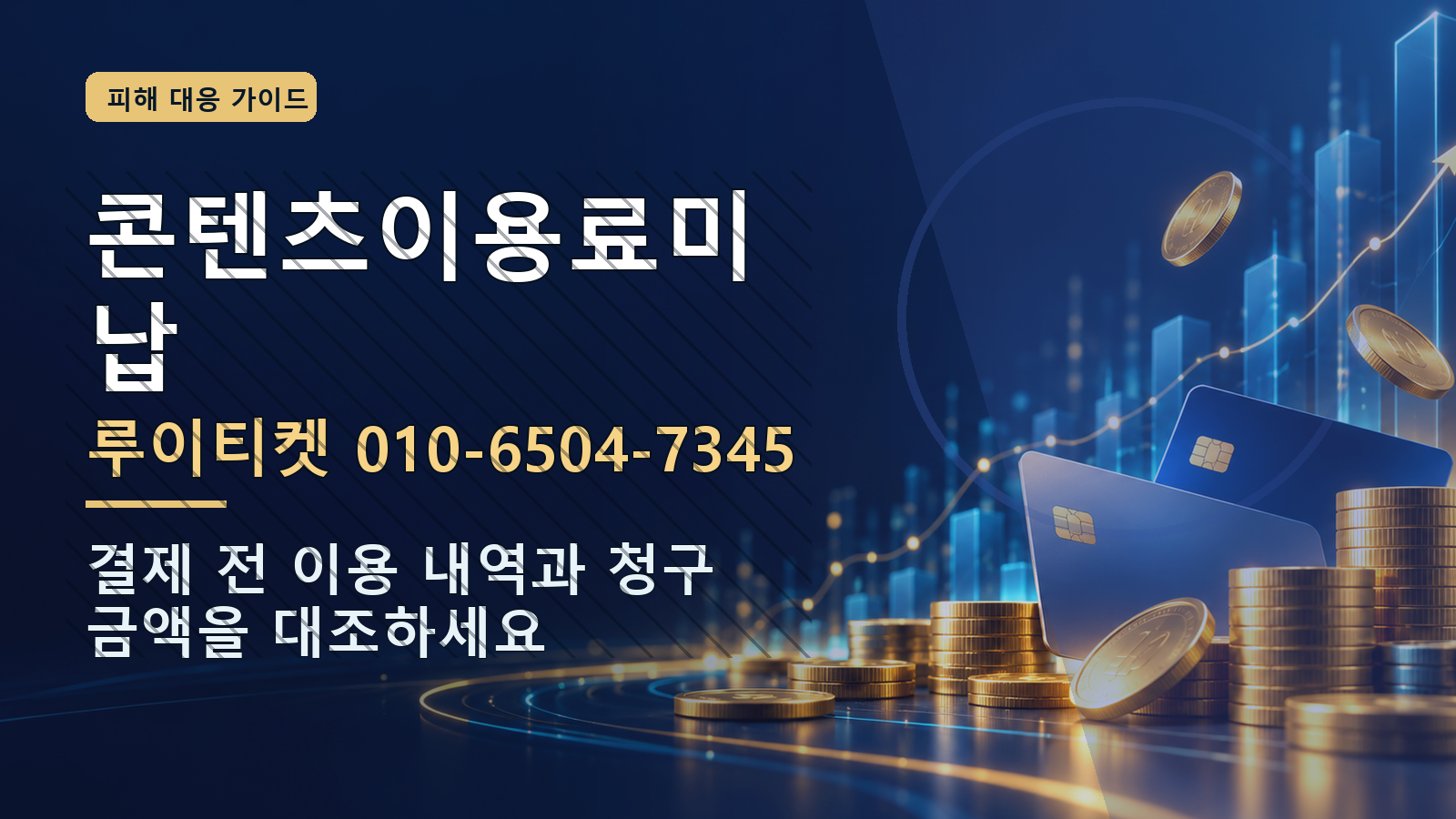 콘텐츠이용료미납: 루이티켓 010-6504-7345 · 결제 전 이용 내역과 청구 금액을 대조하세요